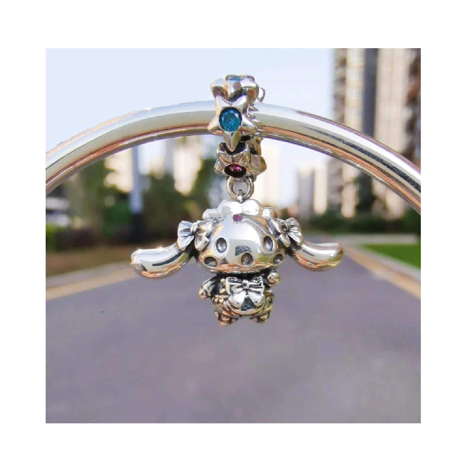 CHARM OVEJITA BEBÉ CON OREJAS GRANDES PLATA 925 SILVER HEART - 2