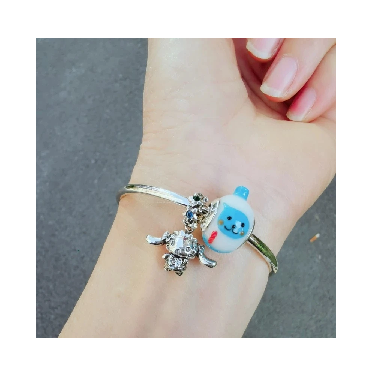 CHARM OVEJITA BEBÉ CON OREJAS GRANDES PLATA 925 SILVER HEART - 3