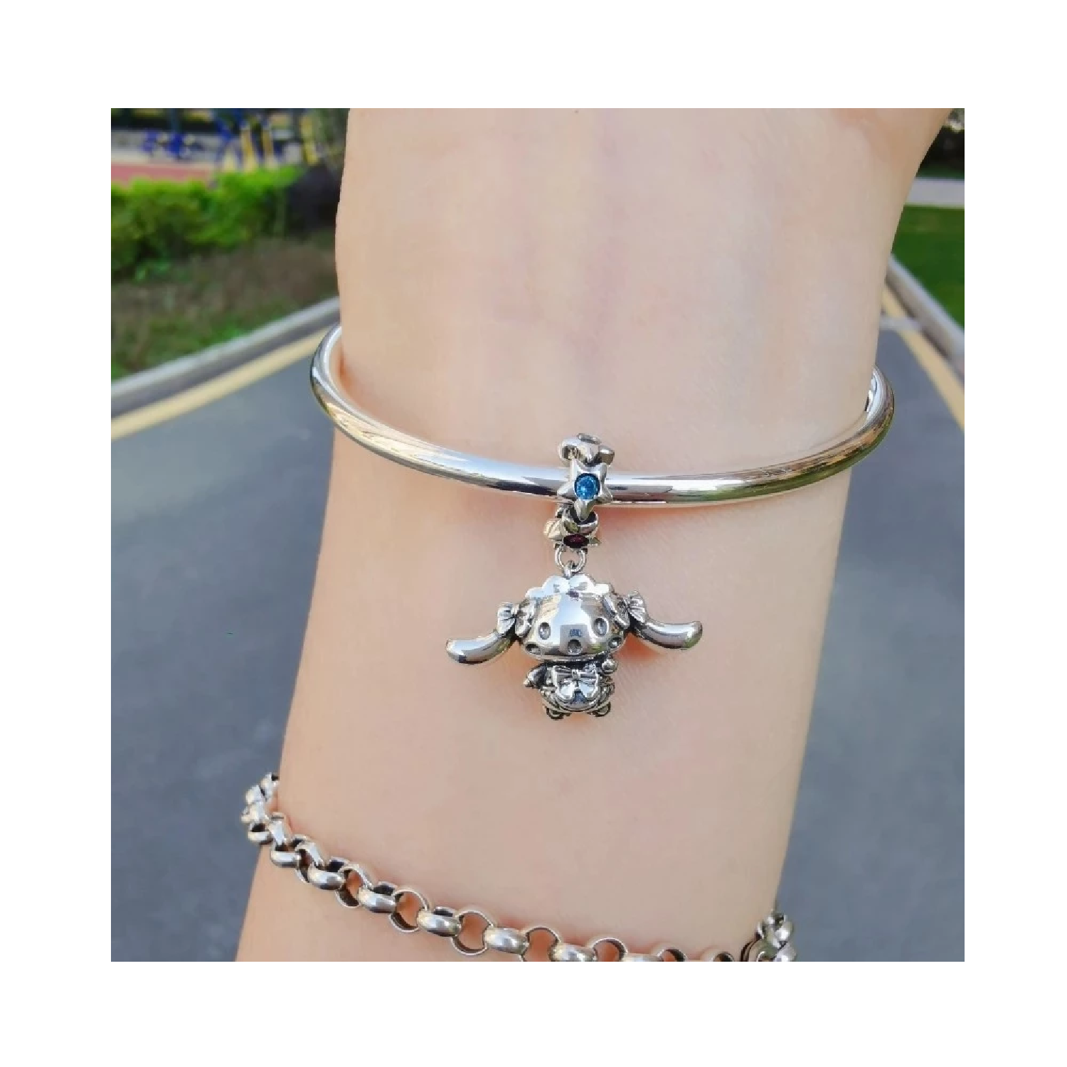 CHARM OVEJITA BEBÉ CON OREJAS GRANDES PLATA 925 SILVER HEART - 4