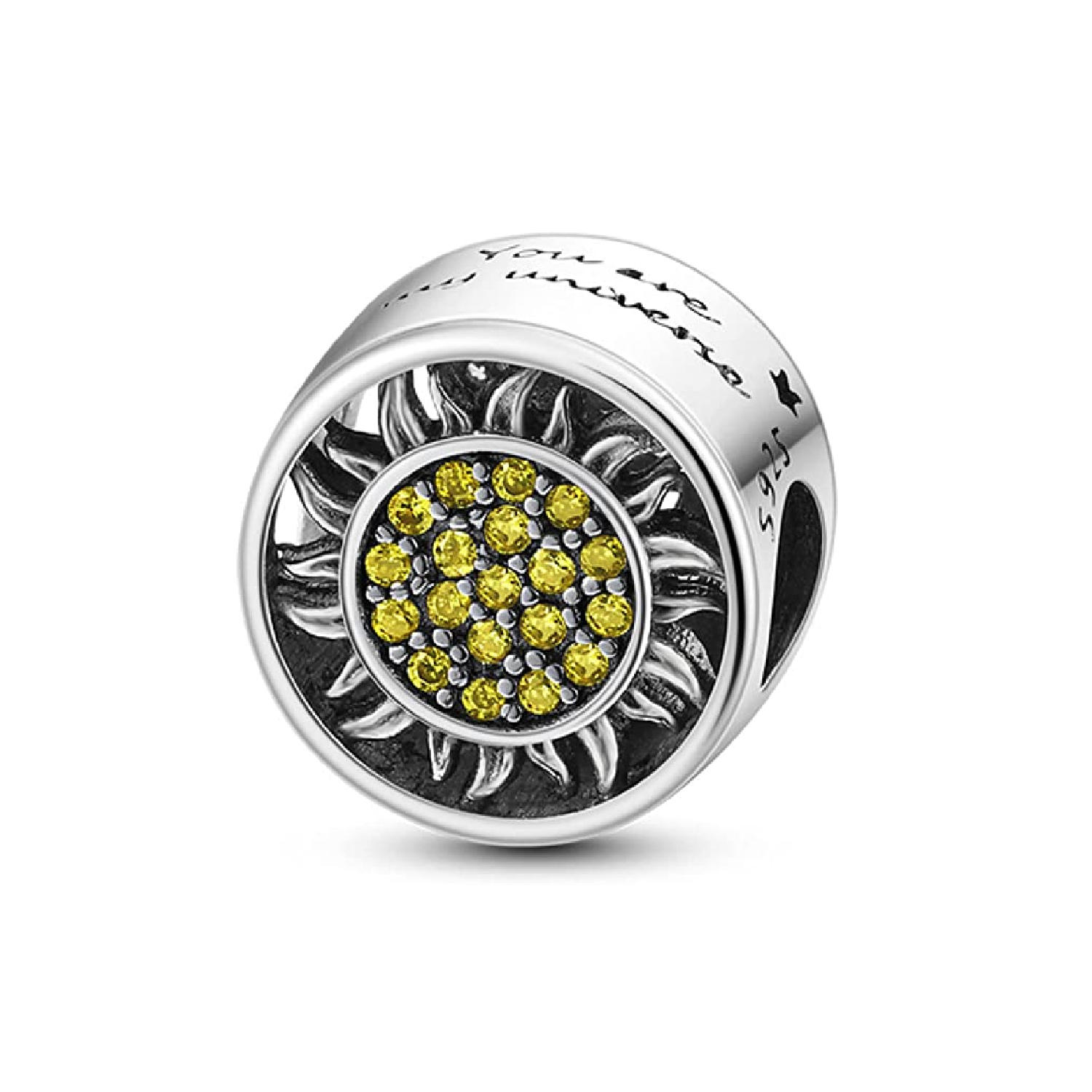 CHARM UNIVERSO SOL, LUNA Y ESTRELLA PLATA 925 SILVER HEART - 1