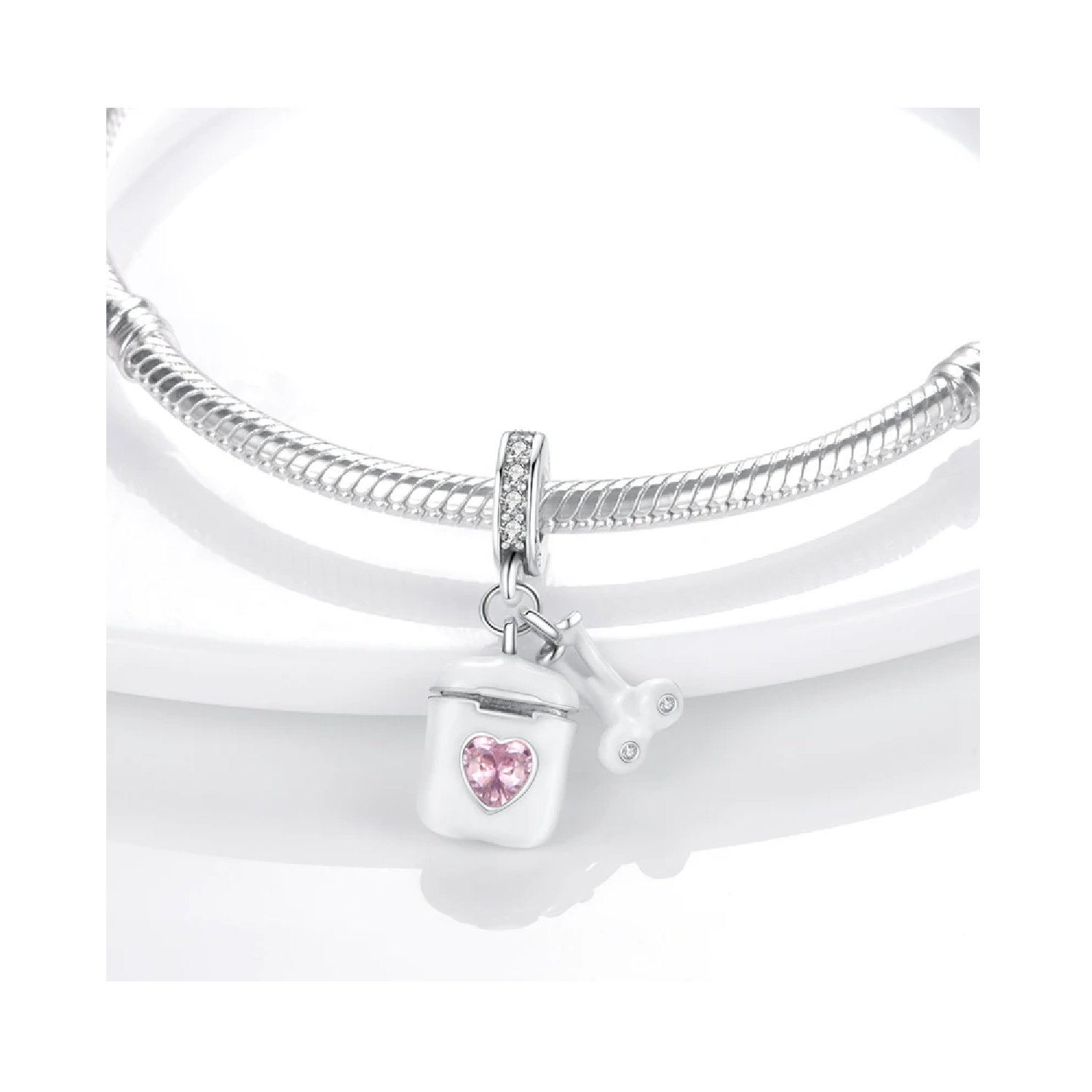 CHARM AUDIFONOS BLUETOOTH Y CORAZÓN PLATA 925 SILVER HEART - 2