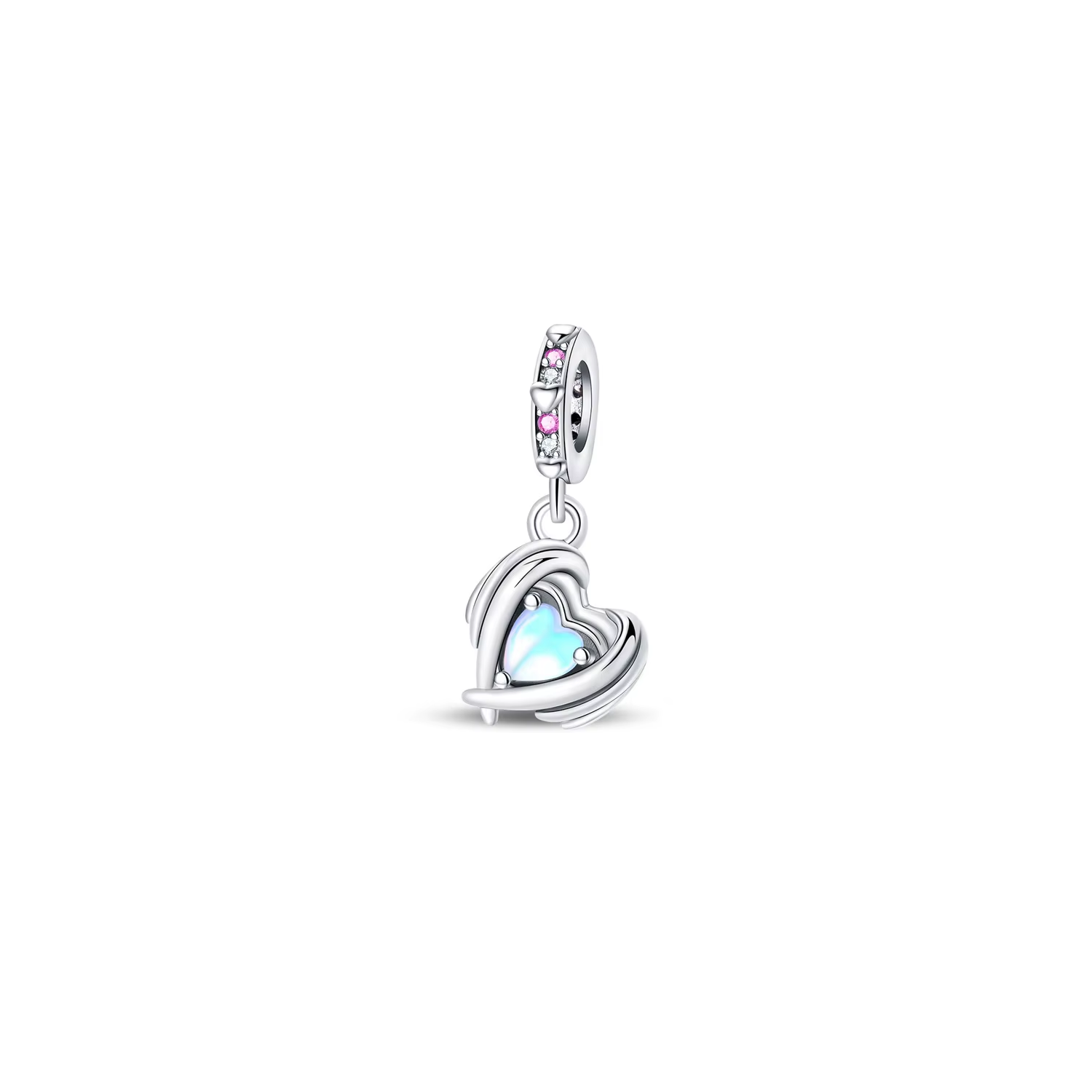 CHARM CORAZÓN DE CRISTAL LUMINOSO EN PLATA 925 SILVER HEART - 1