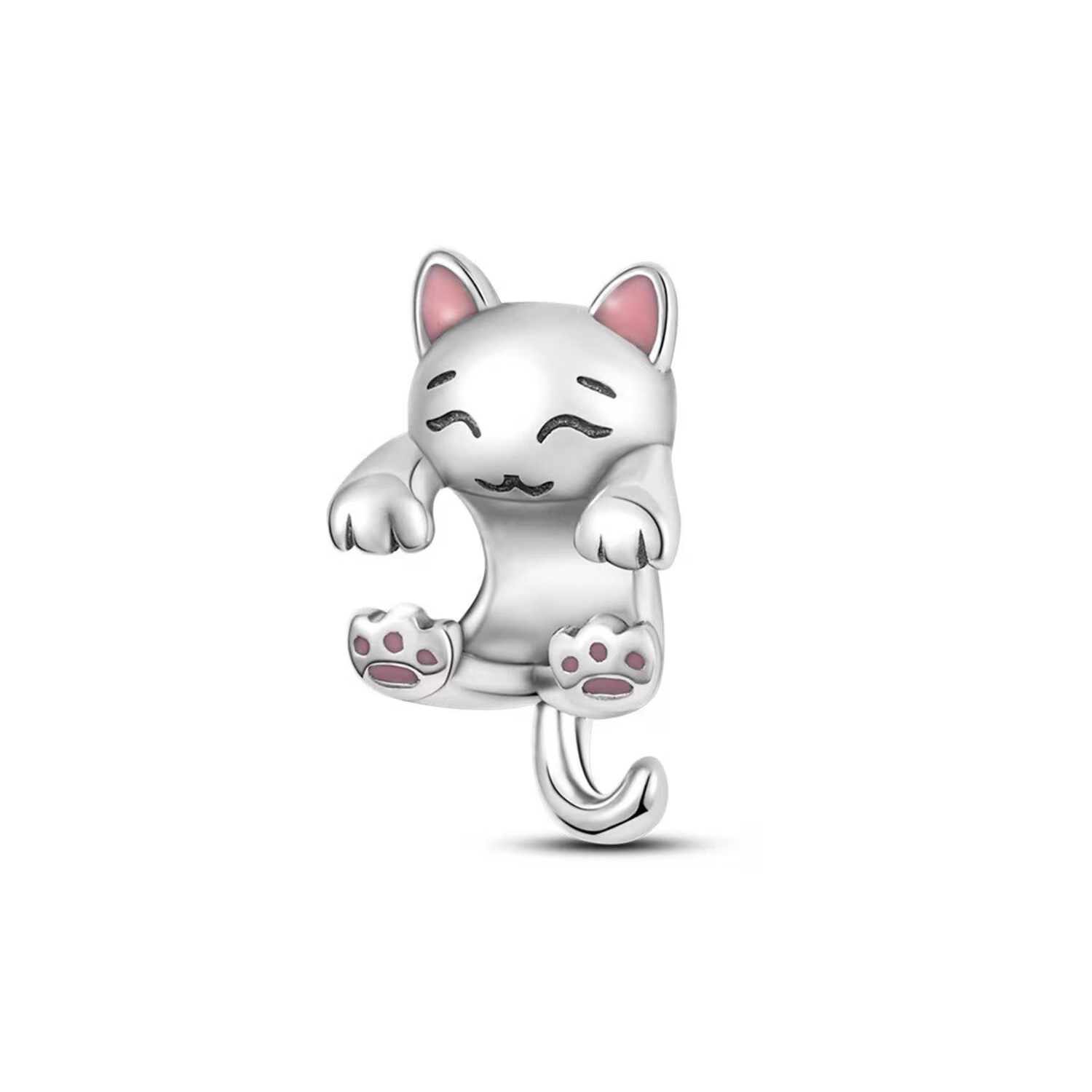 CHARM GATITO PEREZOSO COLGANTE EN PLATA 925 SILVER HEART - 1