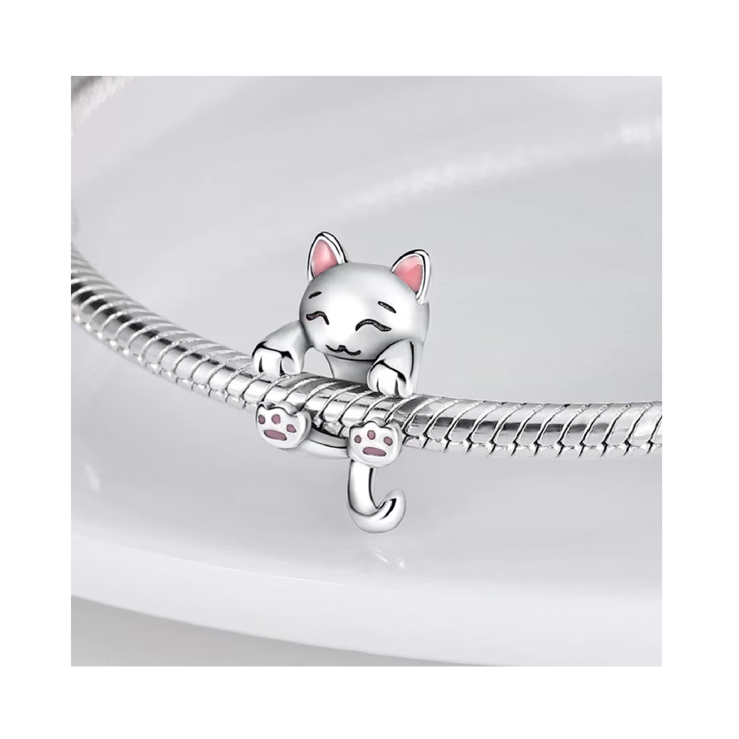 CHARM GATITO PEREZOSO COLGANTE EN PLATA 925 SILVER HEART - 2