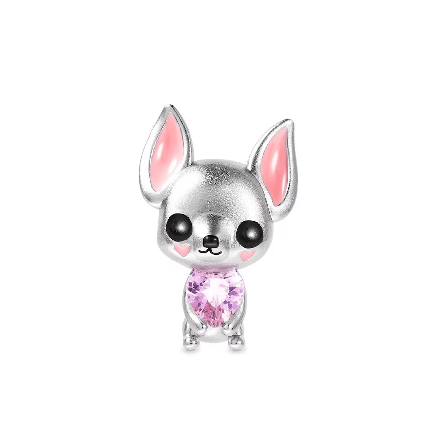 CHARM CACHORRO PERRO CHIHUAHUA EN PLATA 925 SILVER HEART - 1