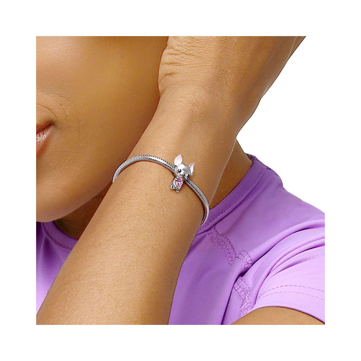CHARM CACHORRO PERRO CHIHUAHUA EN PLATA 925 SILVER HEART - 4