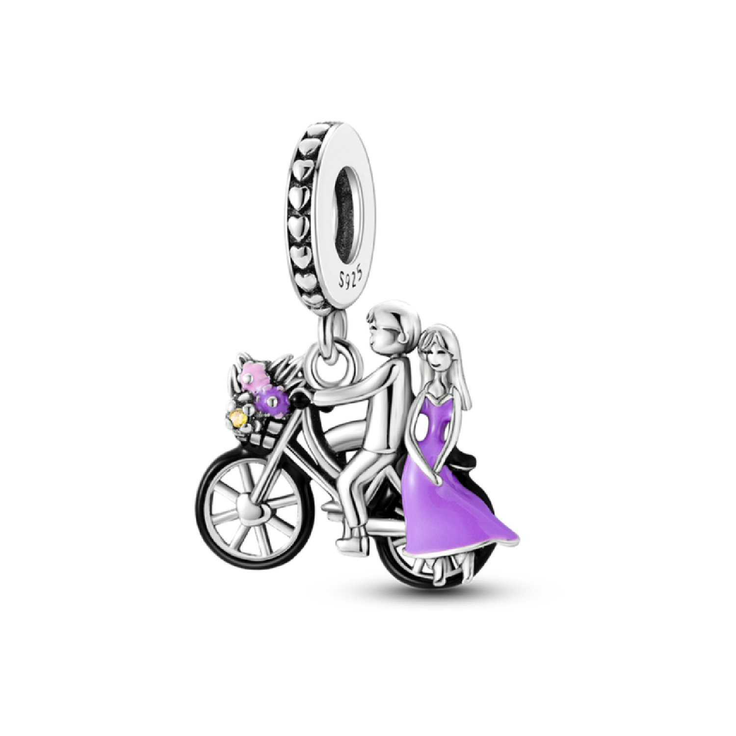 CHARM PAREJA DE RECIÉN CASADOS EN PLATA 925 SILVER HEART - 1