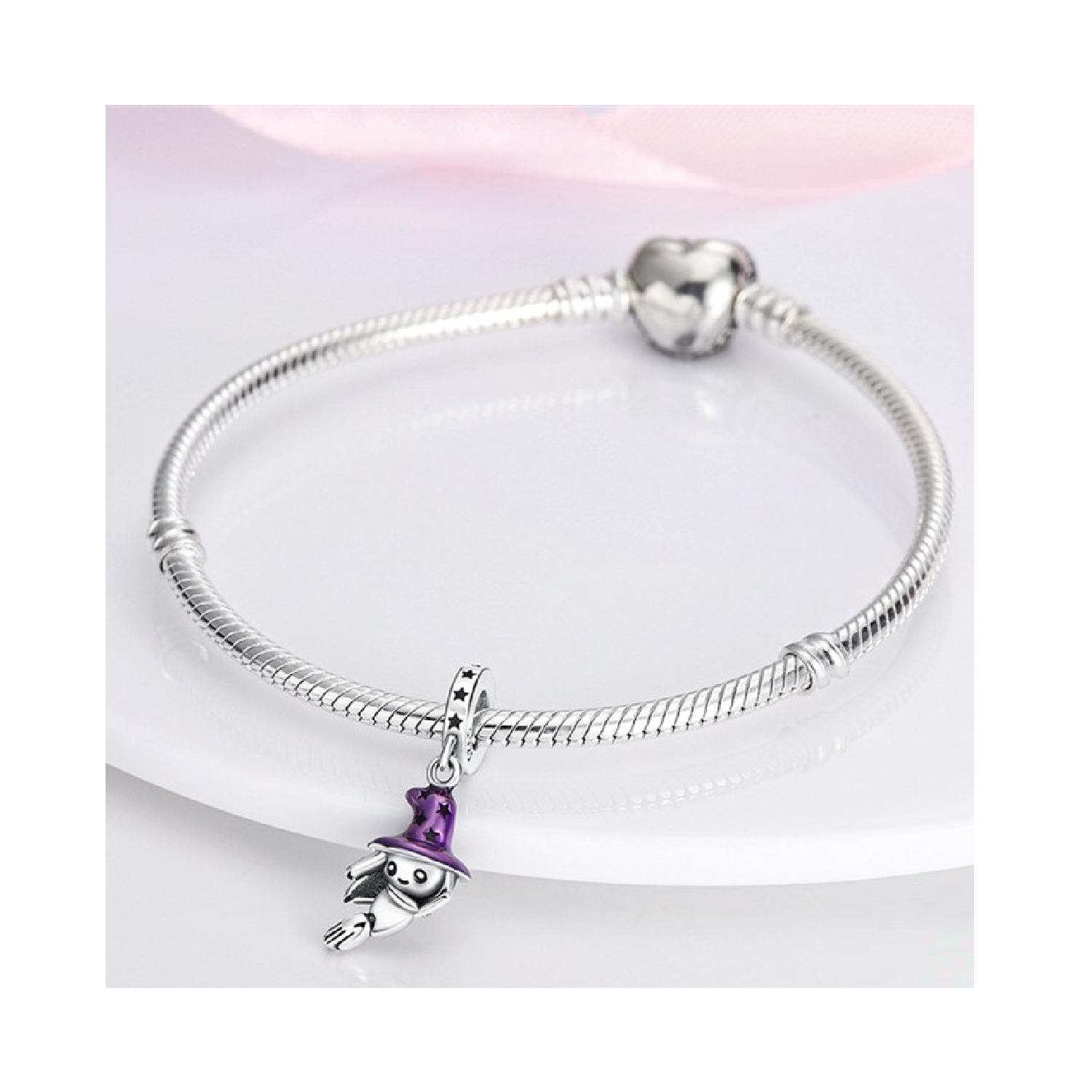 CHARM BRUJITA MÁGICA Y ESTRELLAS EN PLATA 925 SILVER HEART - 3