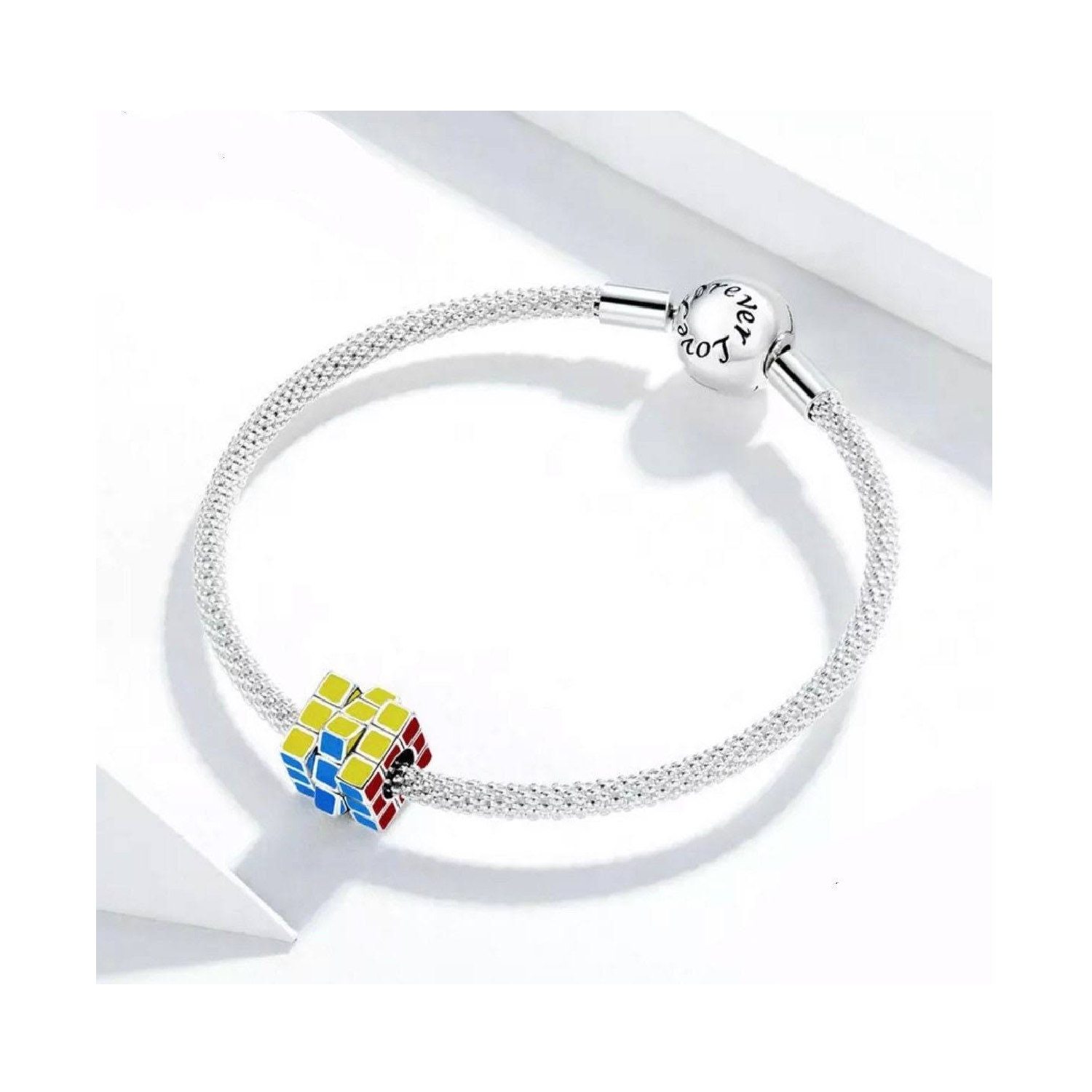 CHARM CUBO MÁGICO RUBIK COLORIDO EN PLATA 925 SILVER HEART - 3