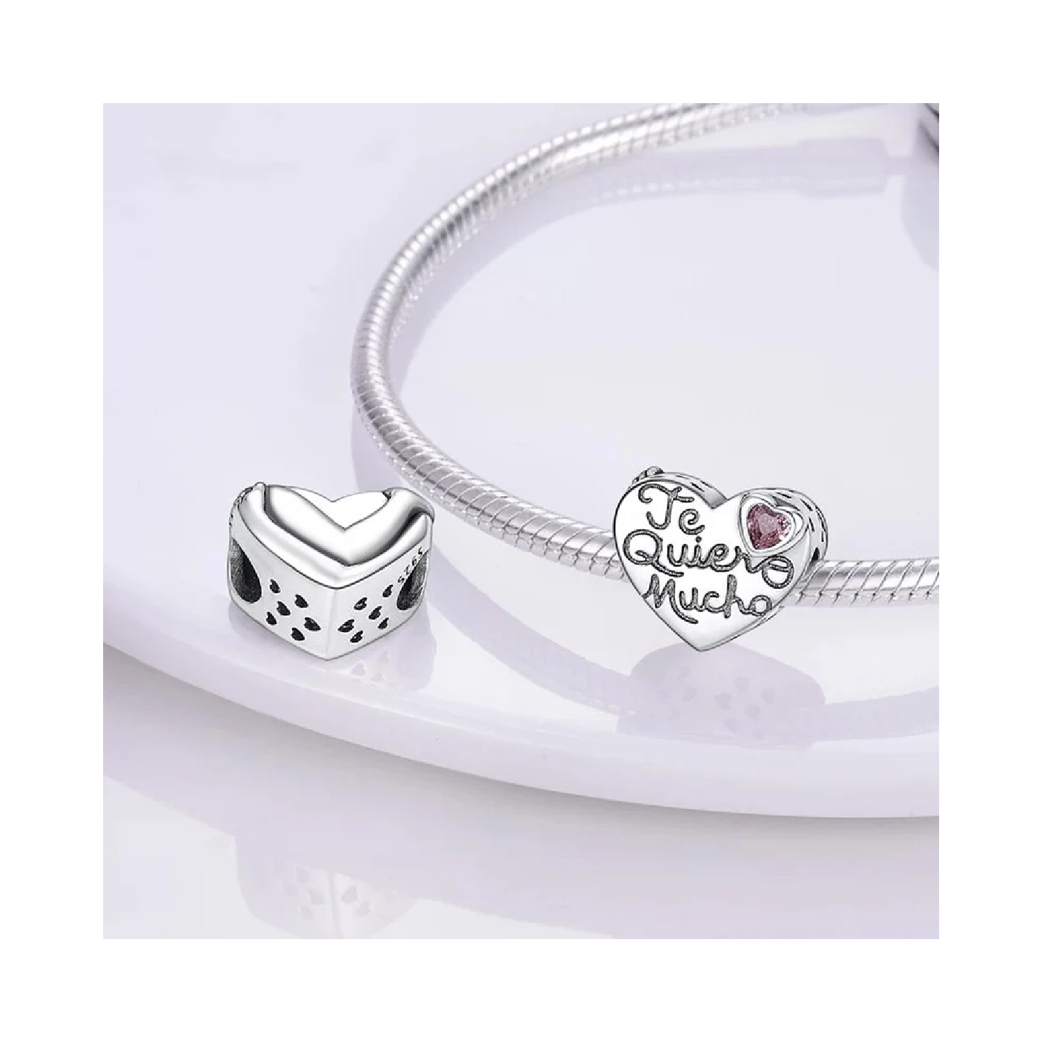 CHARM CORAZÓN ABRAZO TE QUIERO MUCHO PLATA 925 SILVER HEART - 3