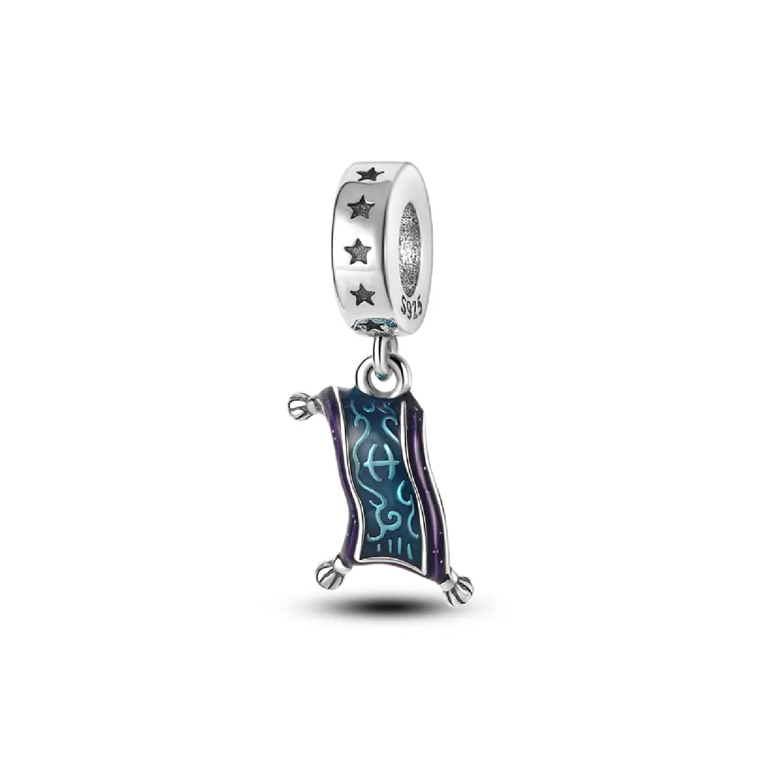 CHARM ALFOMBRA MÁGICA VOLADORA EN PLATA 925 SILVER HEART - 1