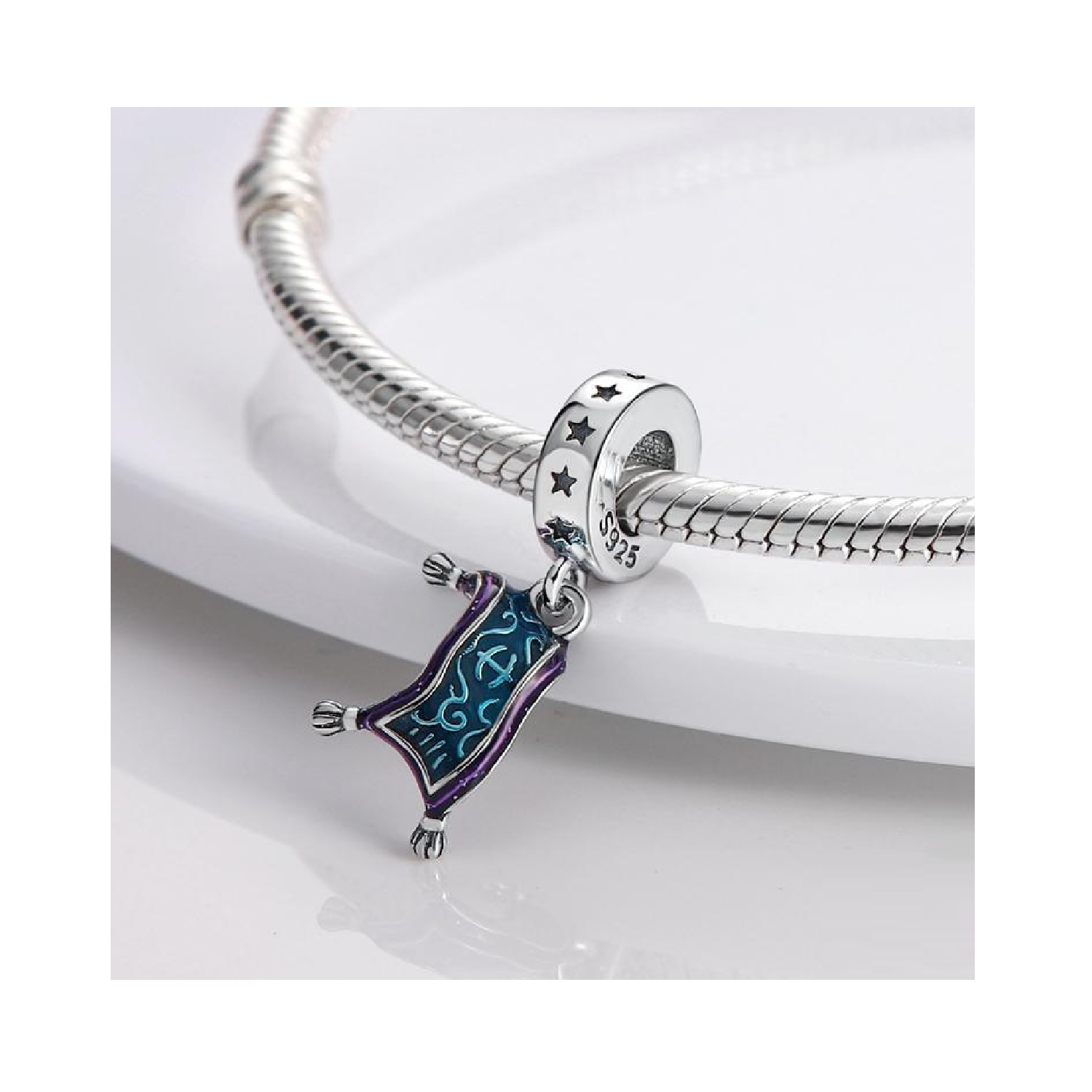 CHARM ALFOMBRA MÁGICA VOLADORA EN PLATA 925 SILVER HEART - 2