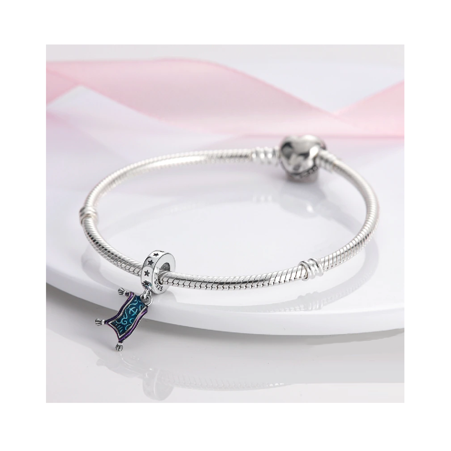 CHARM ALFOMBRA MÁGICA VOLADORA EN PLATA 925 SILVER HEART - 3