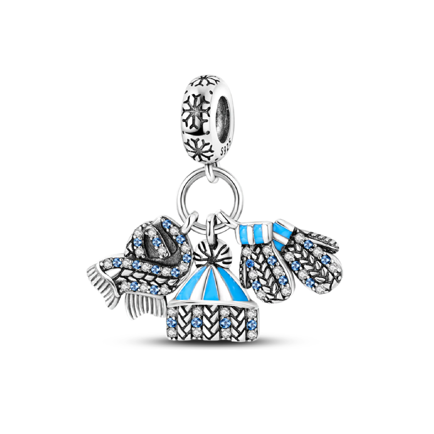 CHARM TRIPLE INVIERNO FRÍO Y CIRCONES PLATA 925 SILVER HEART - 1
