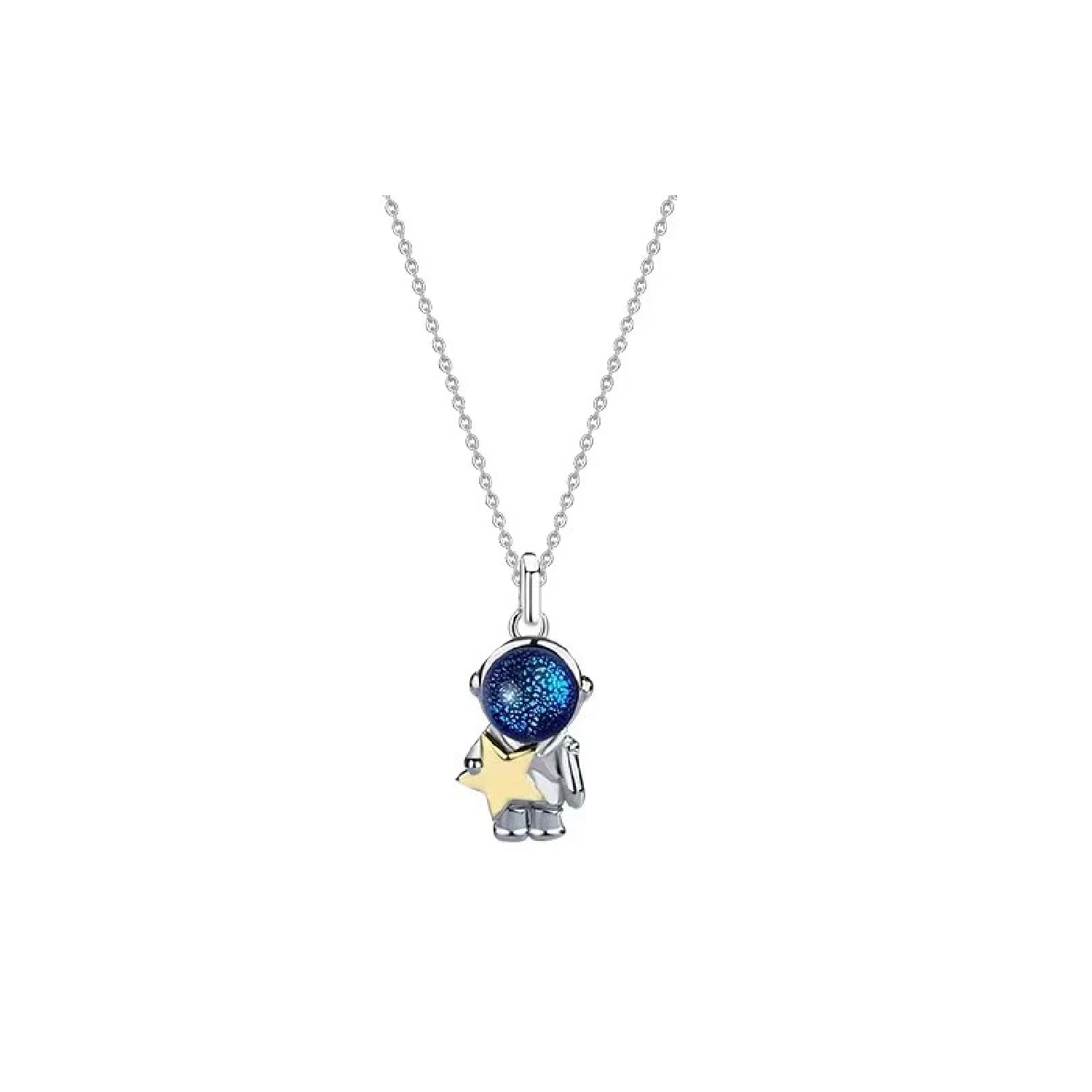 CHARM ASTRONAUTA Y ESTRELLA DORADA EN PLATA 925 SILVER HEART - 4