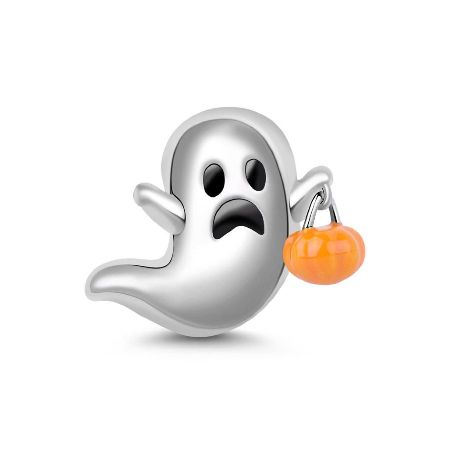 CHARM FANTASMA Y CALABAZA HALLOWEEN PLATA 925 SILVER HEART - 1