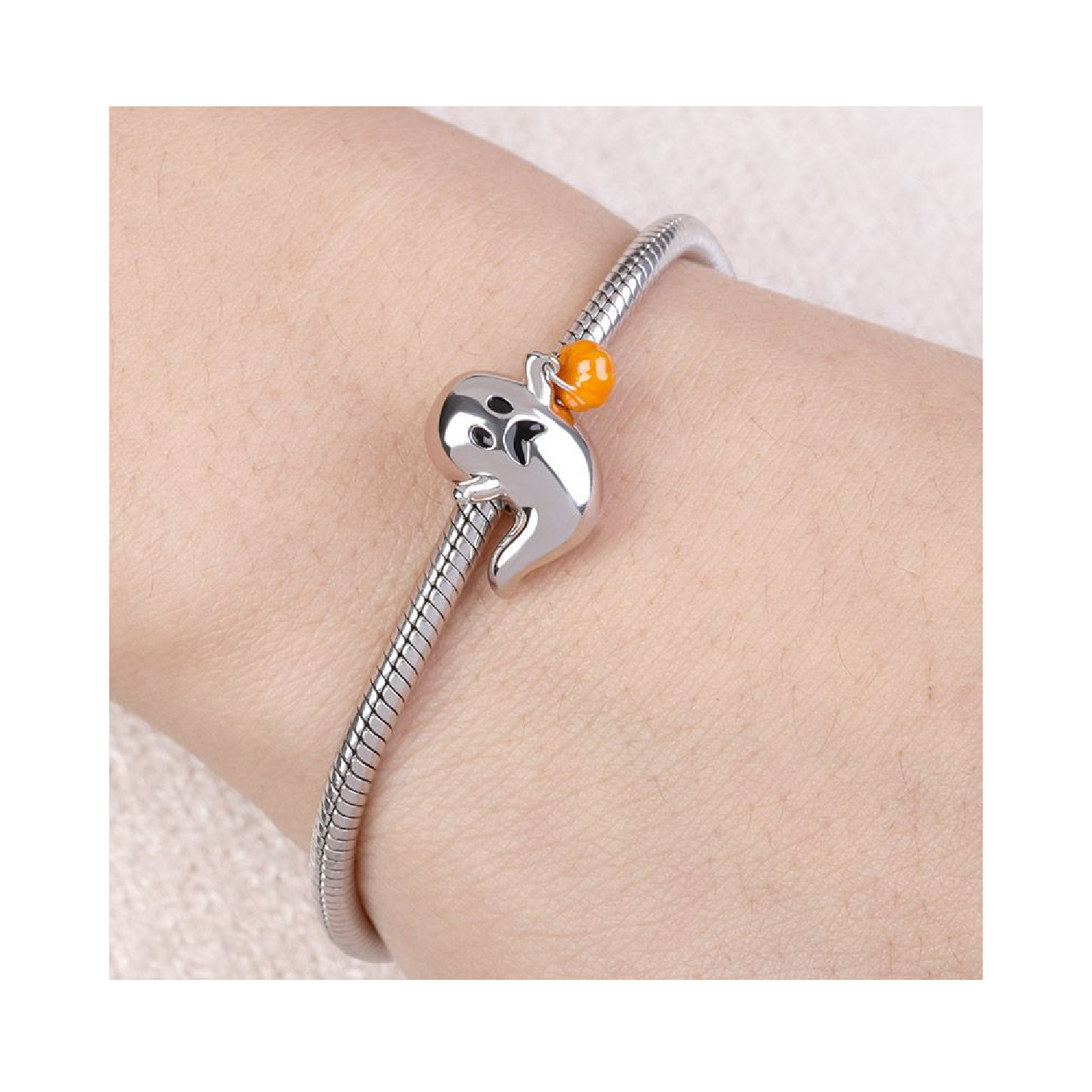 CHARM FANTASMA Y CALABAZA HALLOWEEN PLATA 925 SILVER HEART - 3