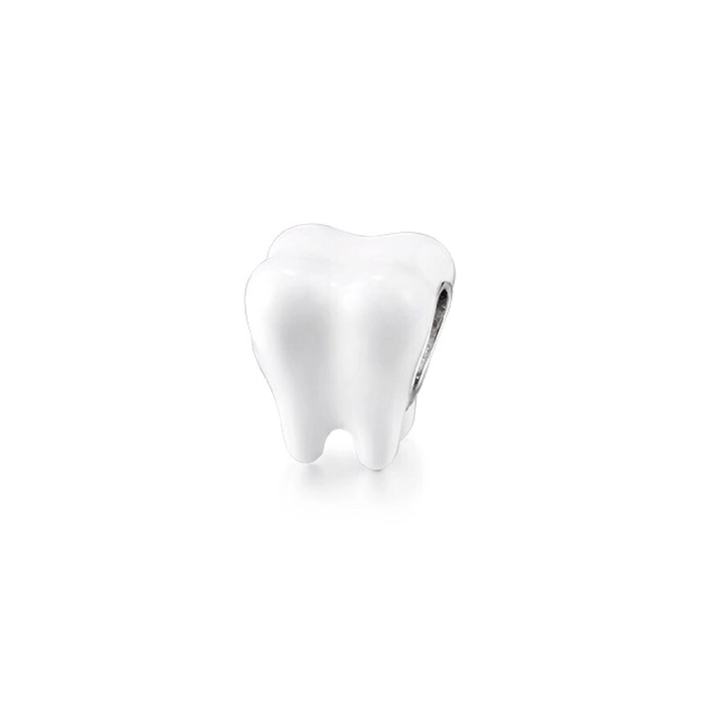CHARM MUELA EN COLOR BLANCO BRILLANTE EN PLATA 925 SILVER HEART - 2