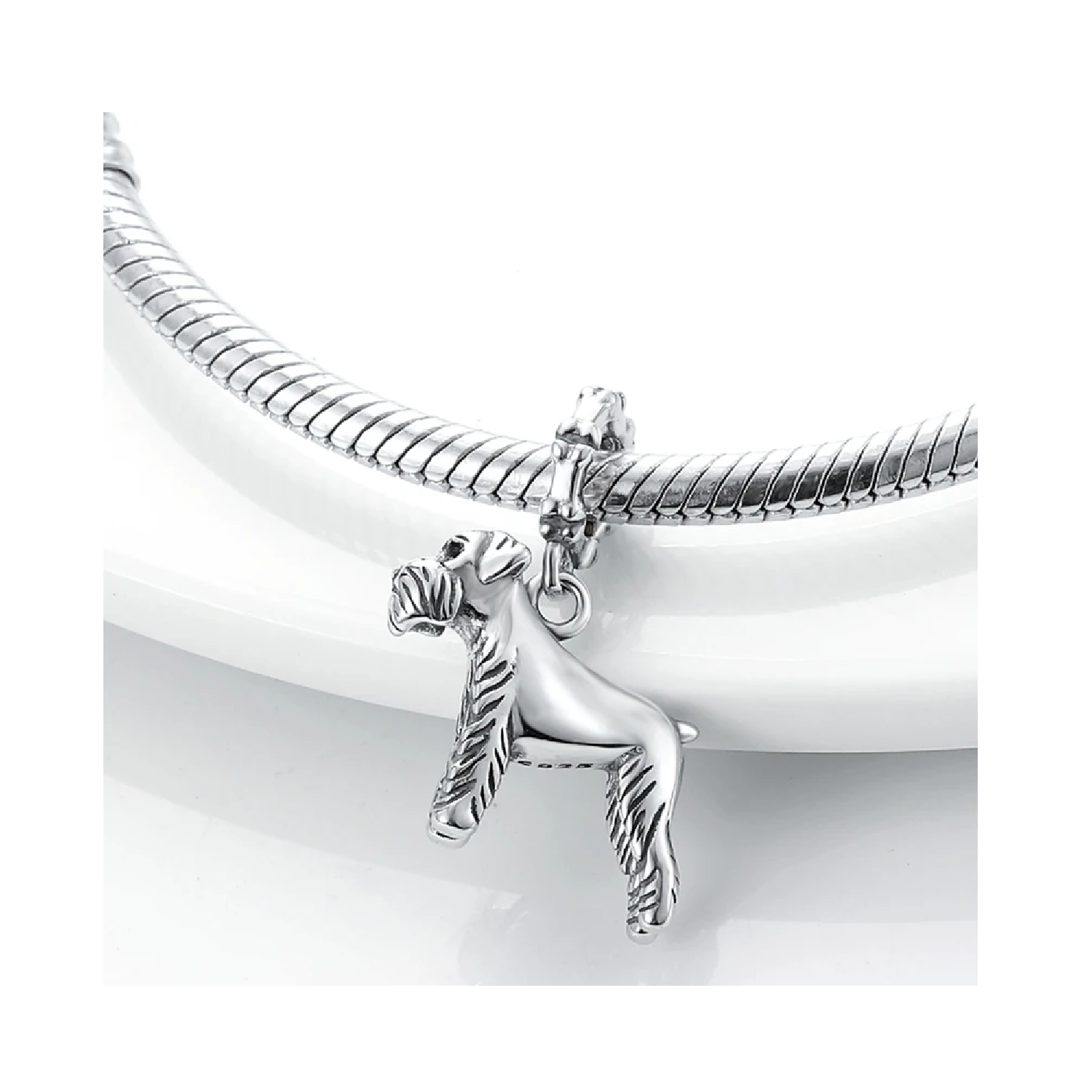 CHARM PERRO SCHNAUZER EN PLATA 925 SILVER HEART - 2