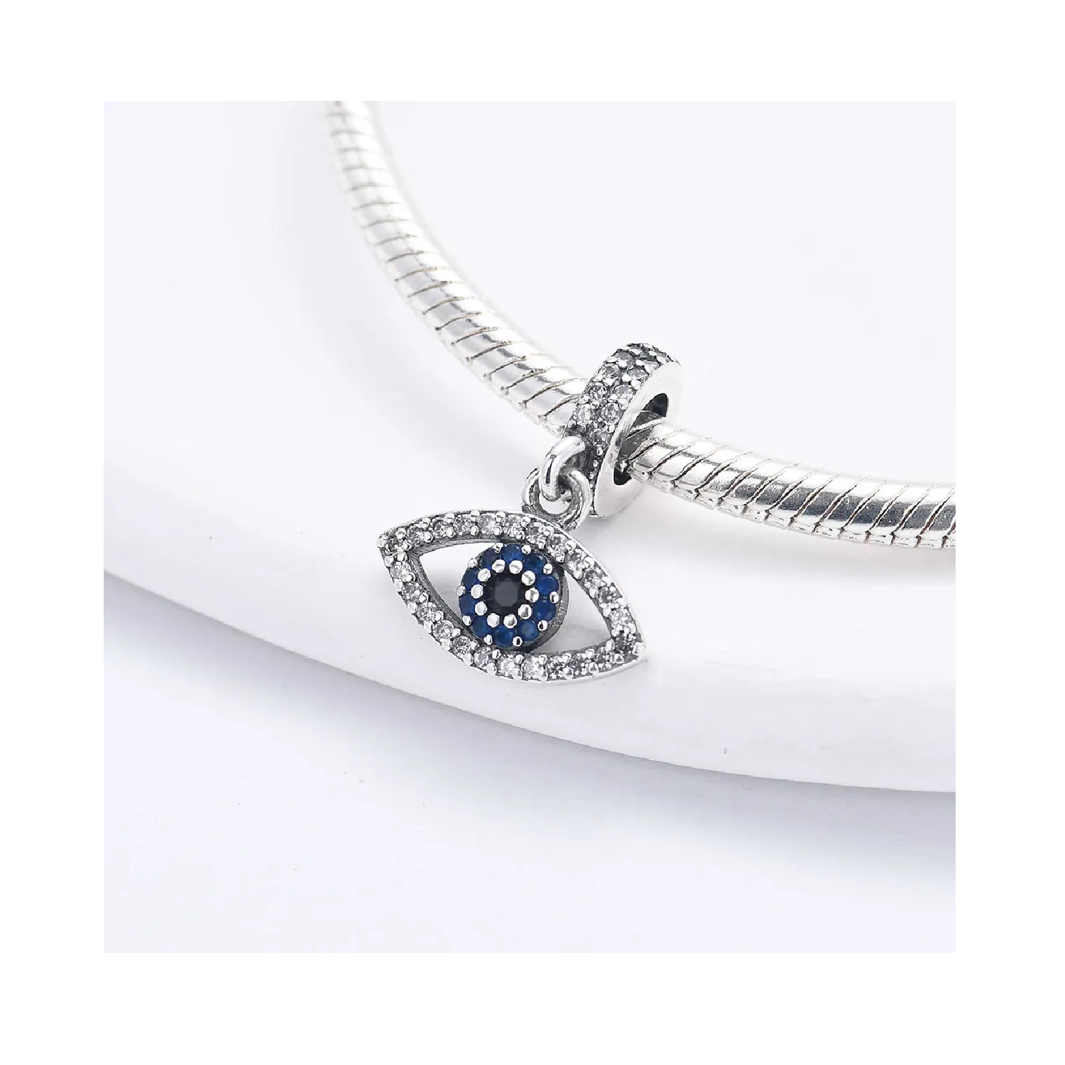 CHARM OJO TURCO ESPIRITUAL Y CIRCONES PLATA 925 SILVER HEART - 2