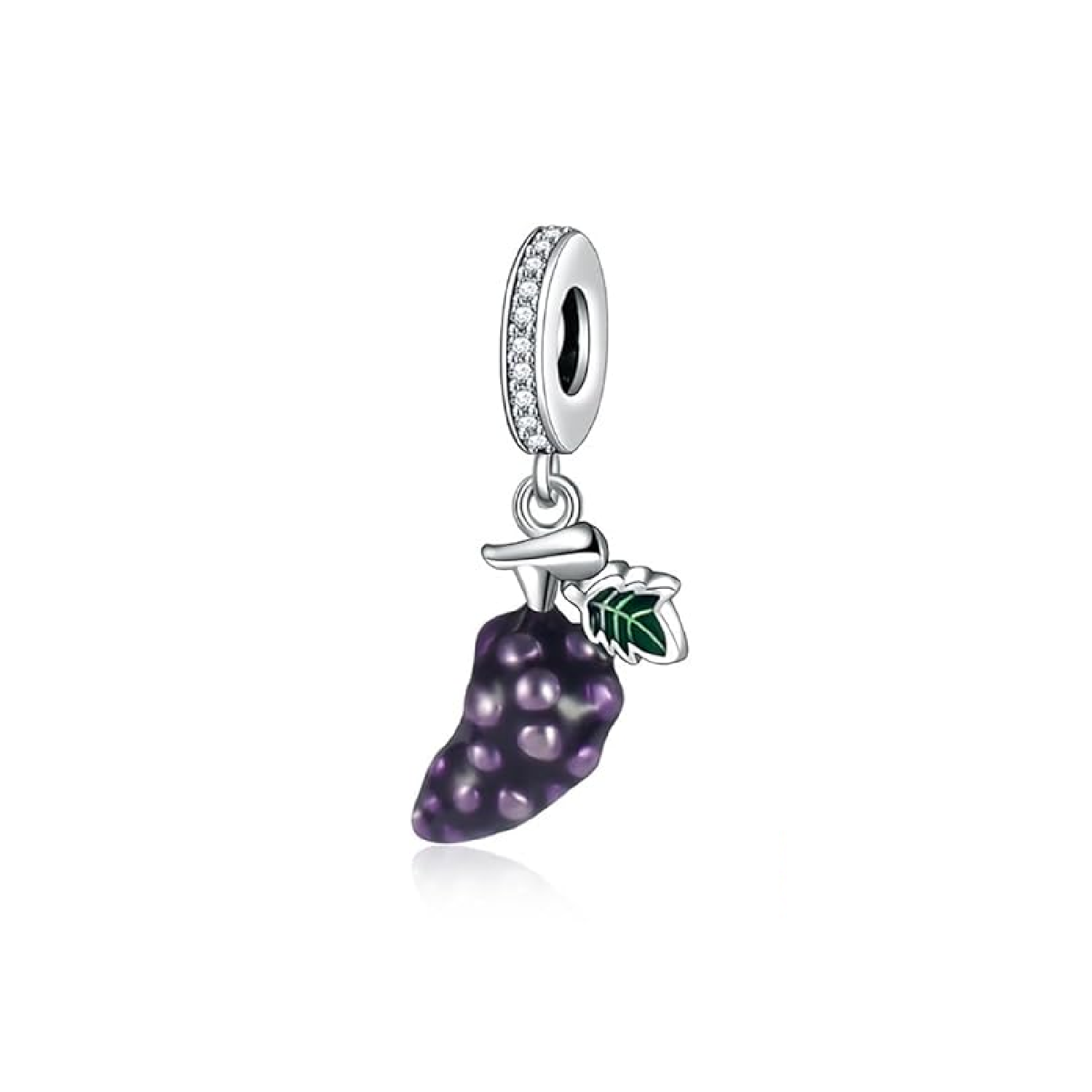 CHARM RACIMO DE UVA MORADA EN PLATA 925 SILVER HEART - 1