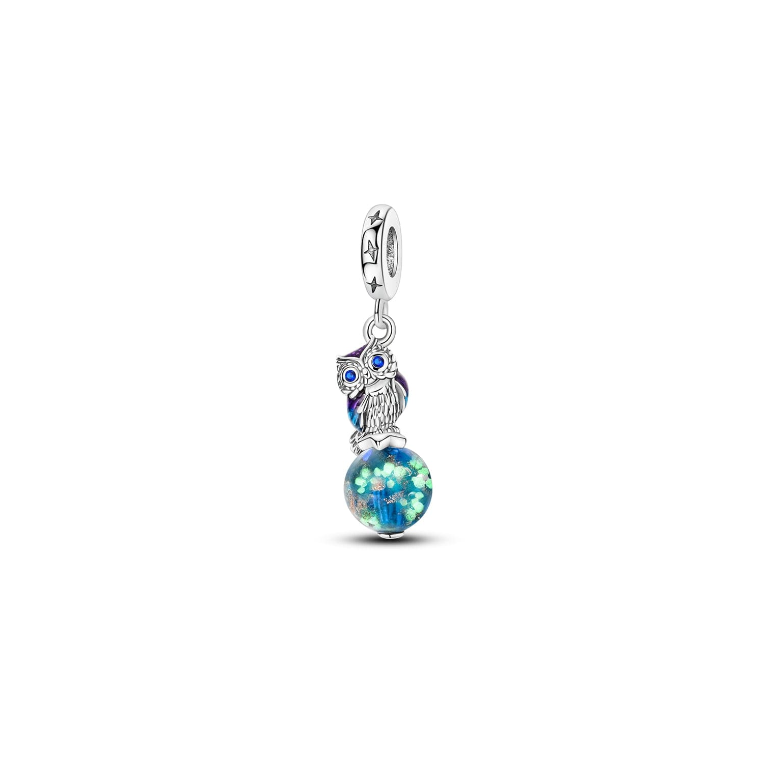 CHARM BUHO SABIO BRILLANTE EN PLATA 925 SILVER HEART - 2