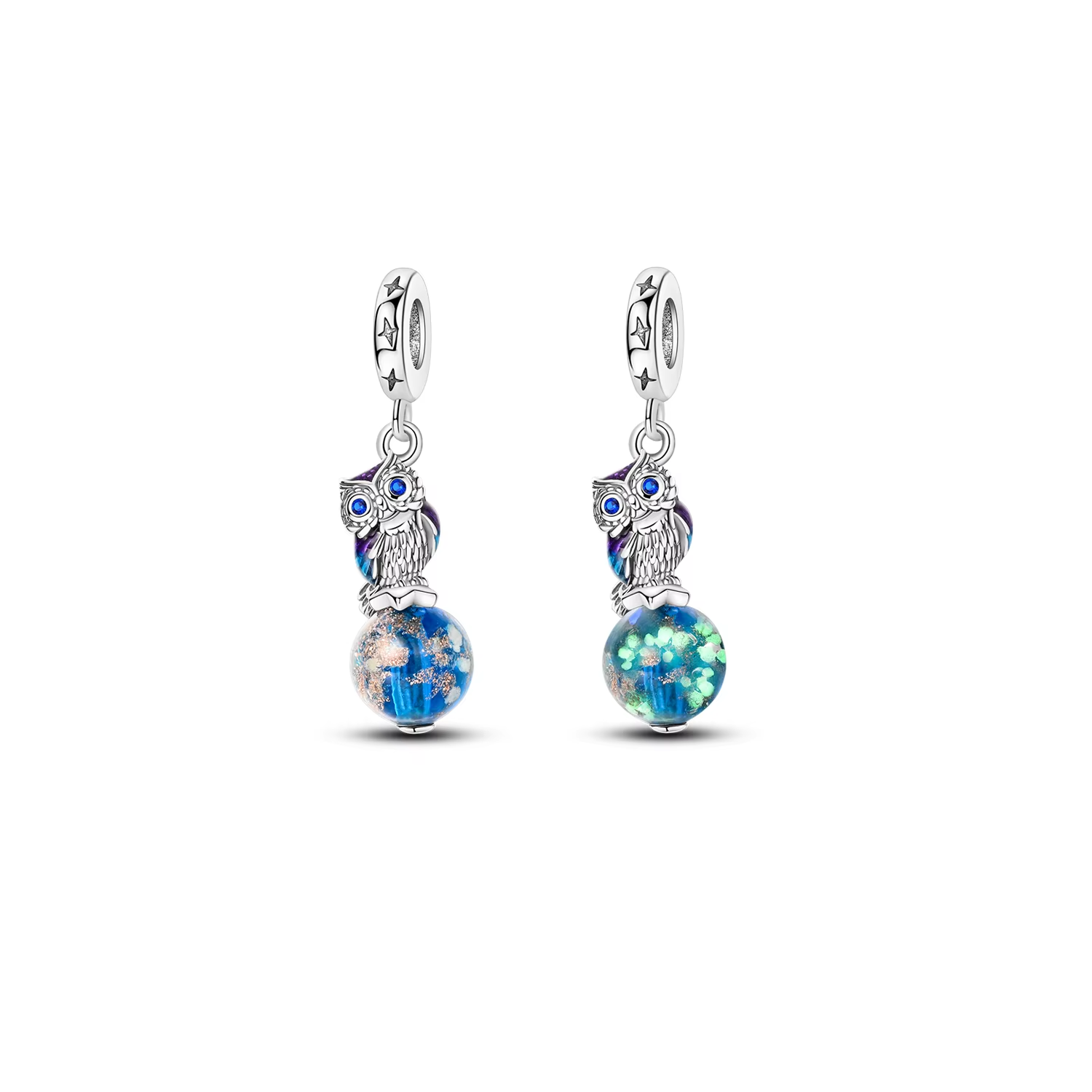 CHARM BUHO SABIO BRILLANTE EN PLATA 925 SILVER HEART - 7