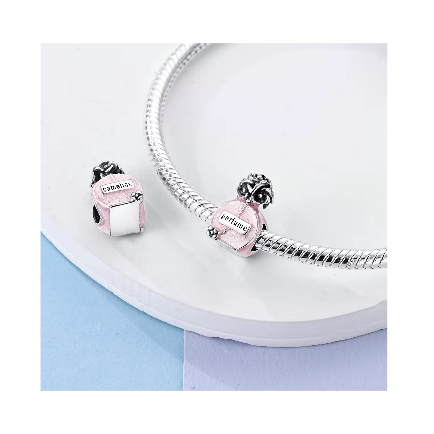 CHARM BOTELLA DE PERFUME CAMELIAS EN PLATA 925 SILVER HEART - 2