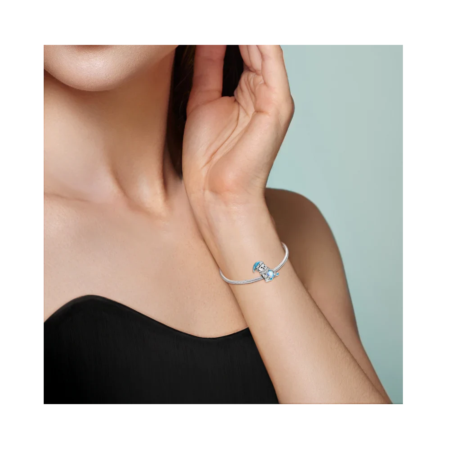 CHARM OSO POLAR CON GORRO Y CORAZON PLATA 925 SILVER HEART - 4