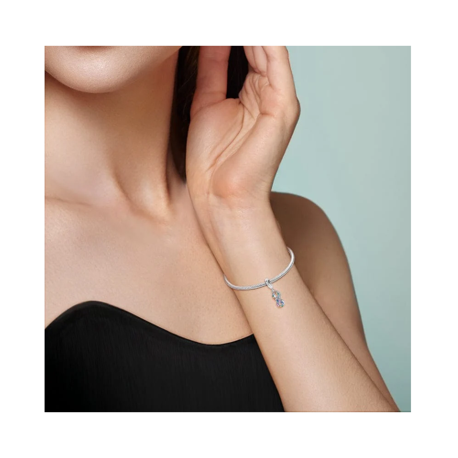 CHARM DOBLE INFINITO COLORIDO EN PLATA 925 SILVER HEART - 4