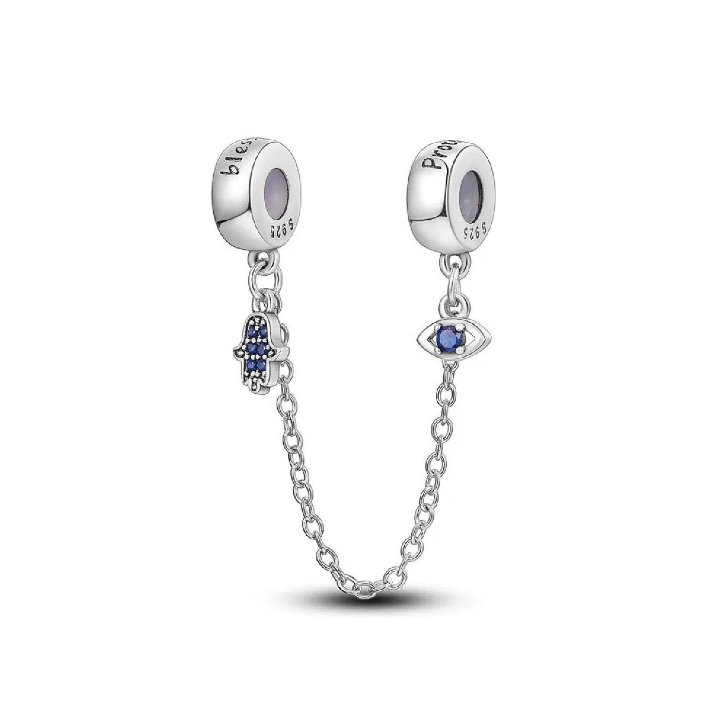 CHARM CADENA DE SEGURIDAD ESPIRITUAL PLATA 925 SILVER HEART - 1