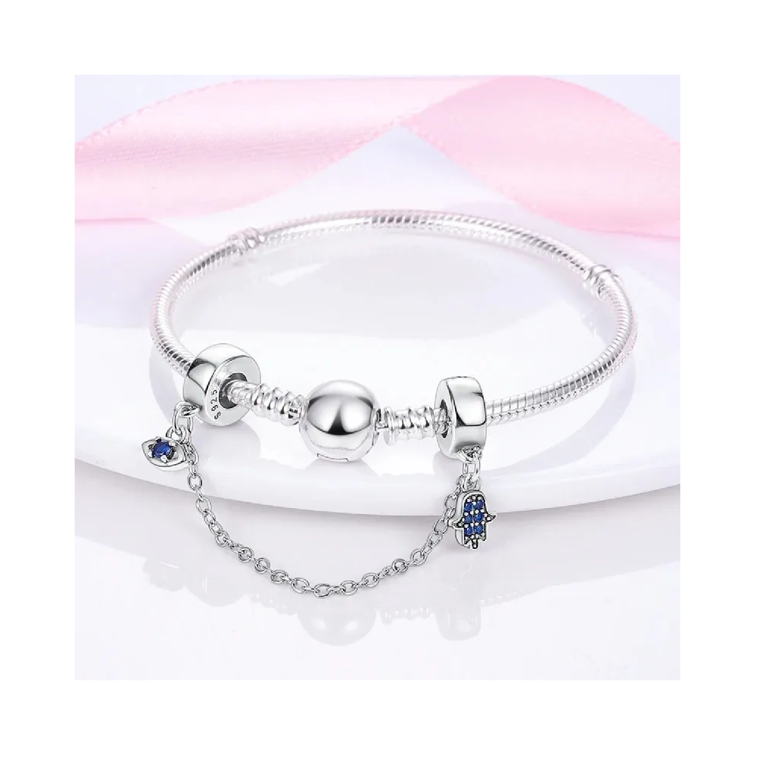 CHARM CADENA DE SEGURIDAD ESPIRITUAL PLATA 925 SILVER HEART - 2