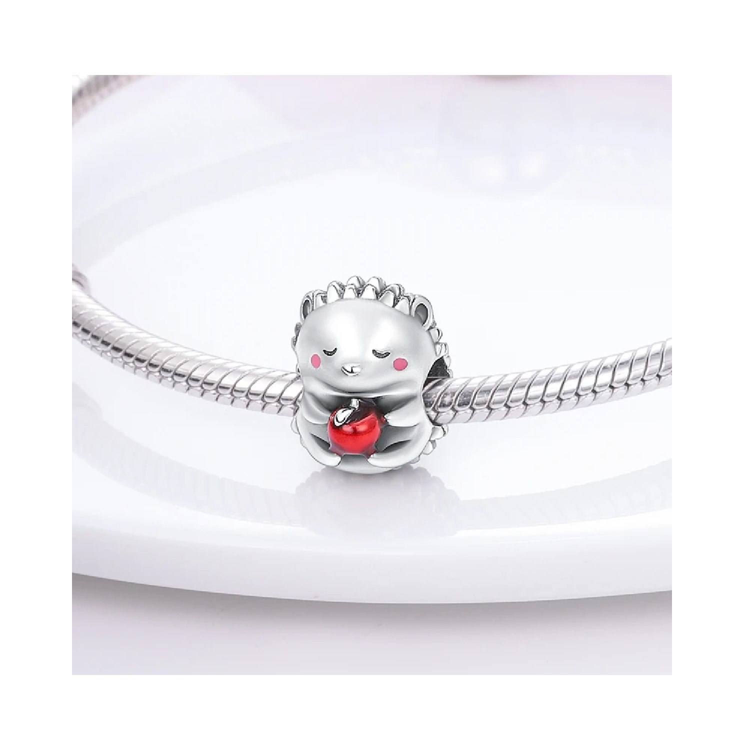 CHARM ERIZO DE TIERRA TIERNO MANZANA PLATA 925 SILVER HEART - 2