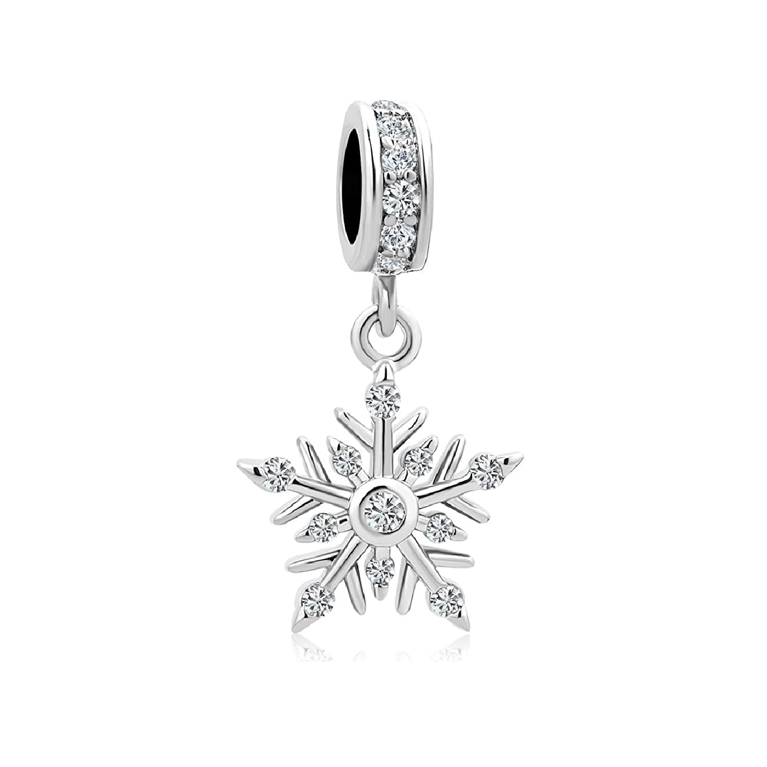 CHARM COPO NIEVE CIRCONES BRILLANTES PLATA 925 SILVER HEART - 1