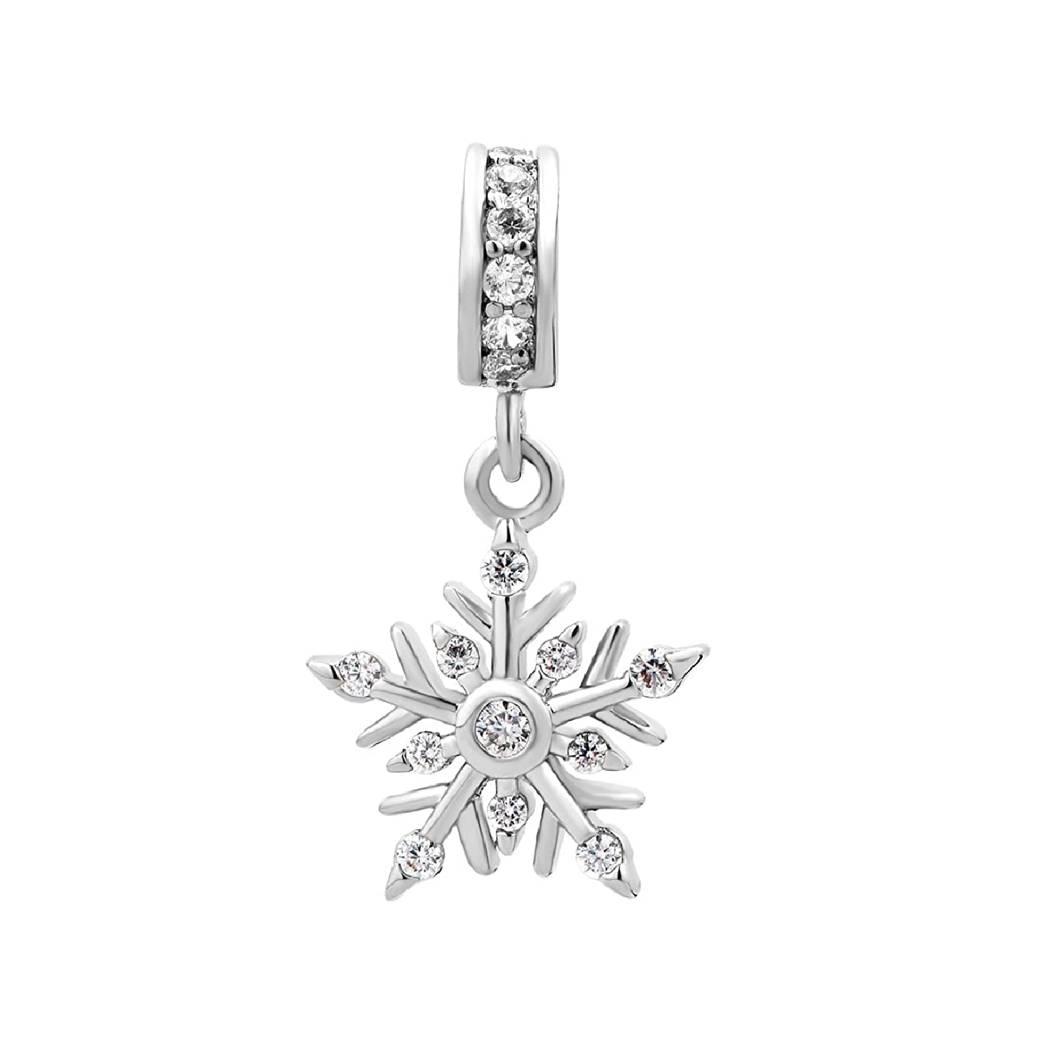 CHARM COPO NIEVE CIRCONES BRILLANTES PLATA 925 SILVER HEART - 2