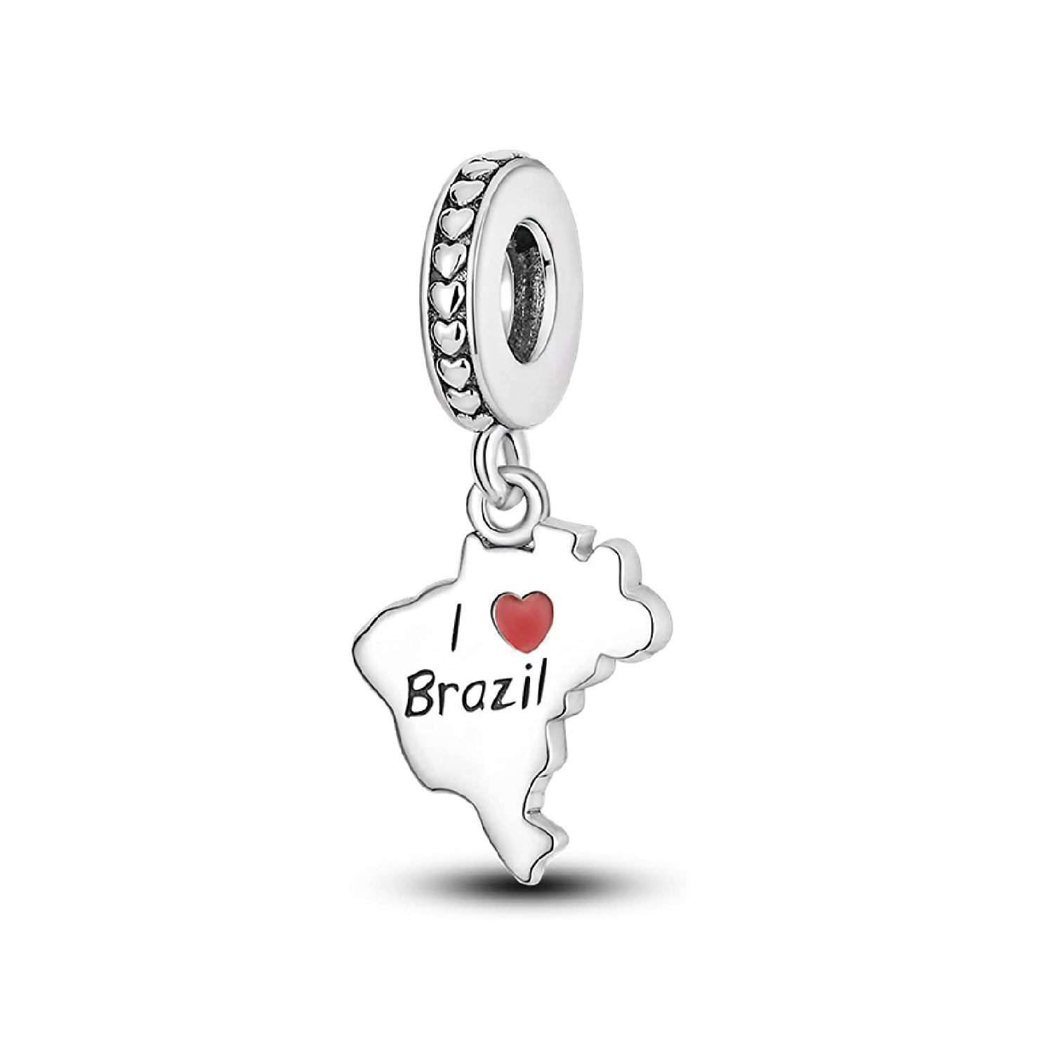 CHARM MAPA DE BRASIL EN PLATA 925 SILVER HEART - 2