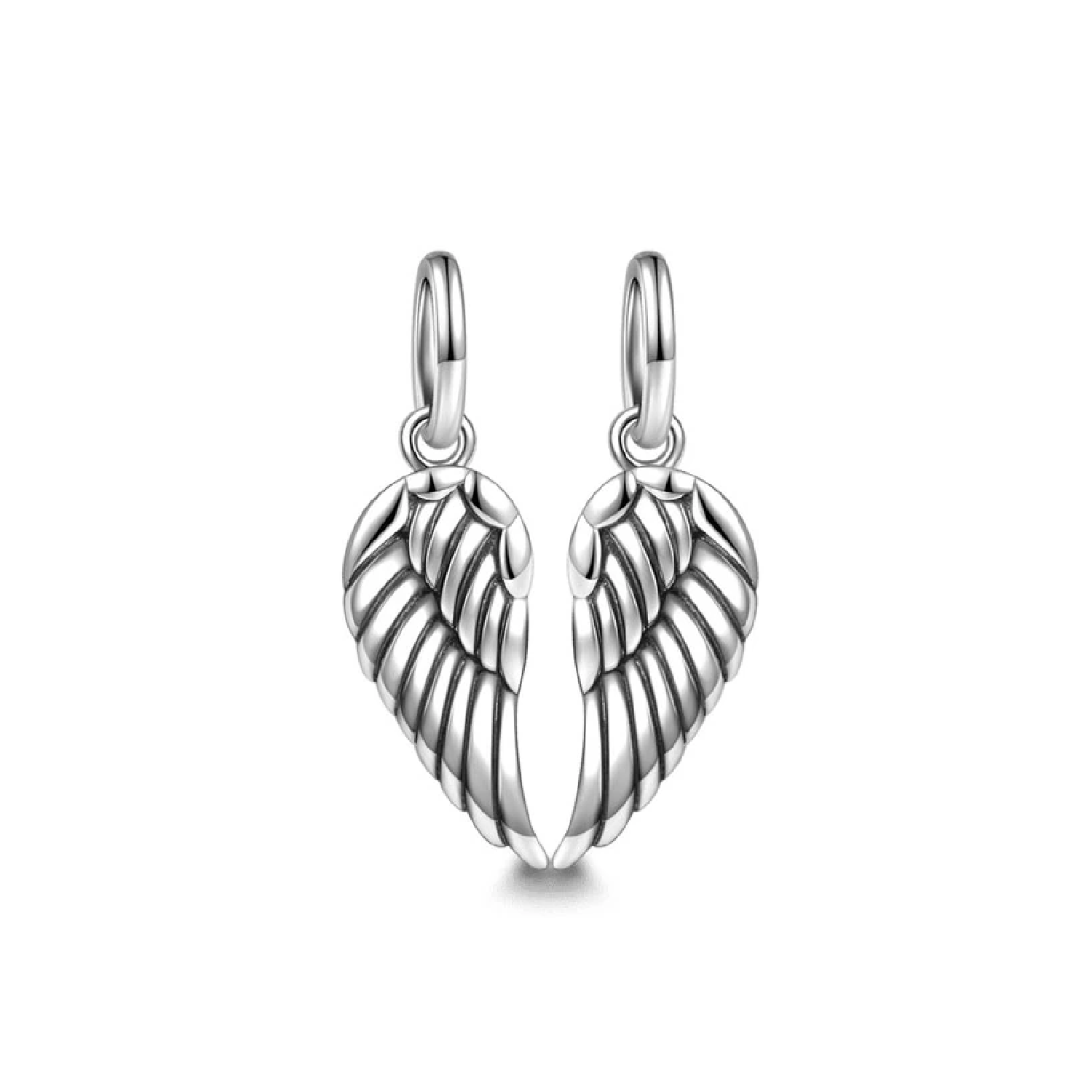CHARM DOBLE ALAS DE ÁNGEL COLGANTES PLATA 925 SILVER HEART - 1