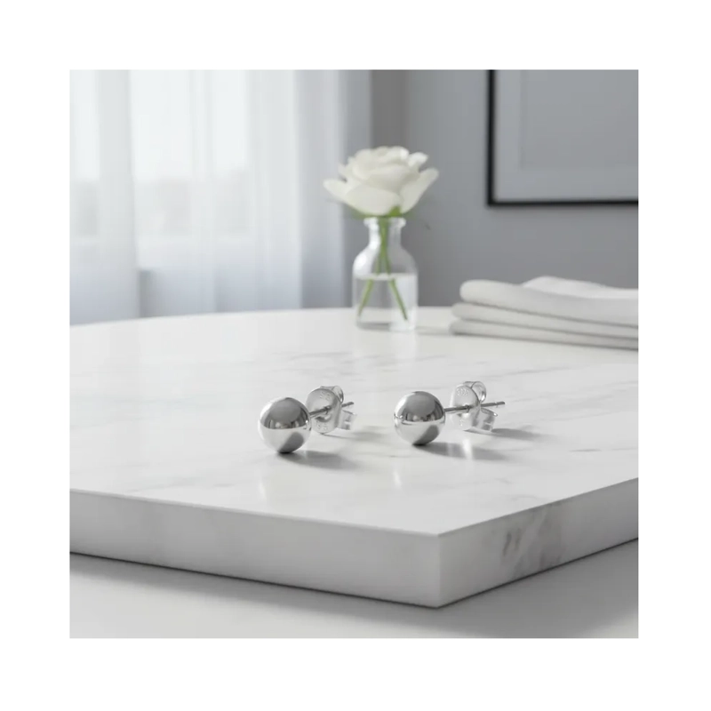 AROS ESFERA BRILLANTE EN PLATA FINA 925 SILVER HEART - 4