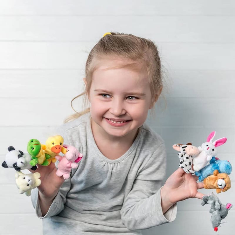 SET BFT 2 JUGUETE FELPA MUNECO DEDOS DIVERTIDO TITERE CUENTO LAU