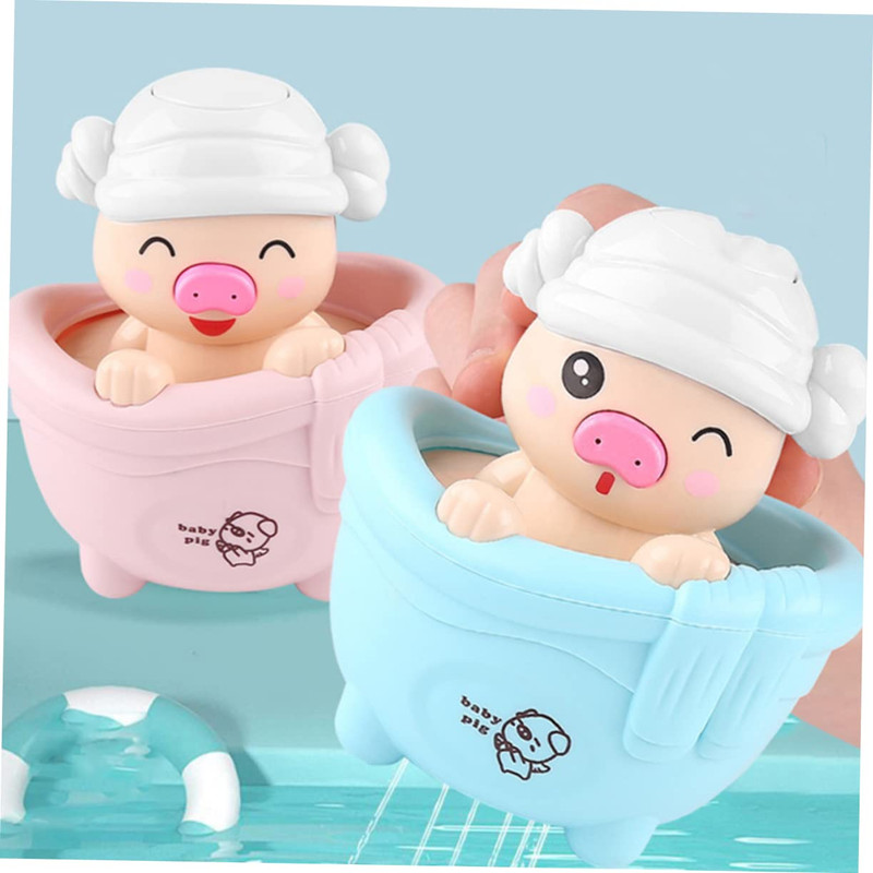 SET BFT 6 JUGUETES CERDITO AGUA DUCHA DIVERTIDO BAÑO BEBÉS LAU - 3