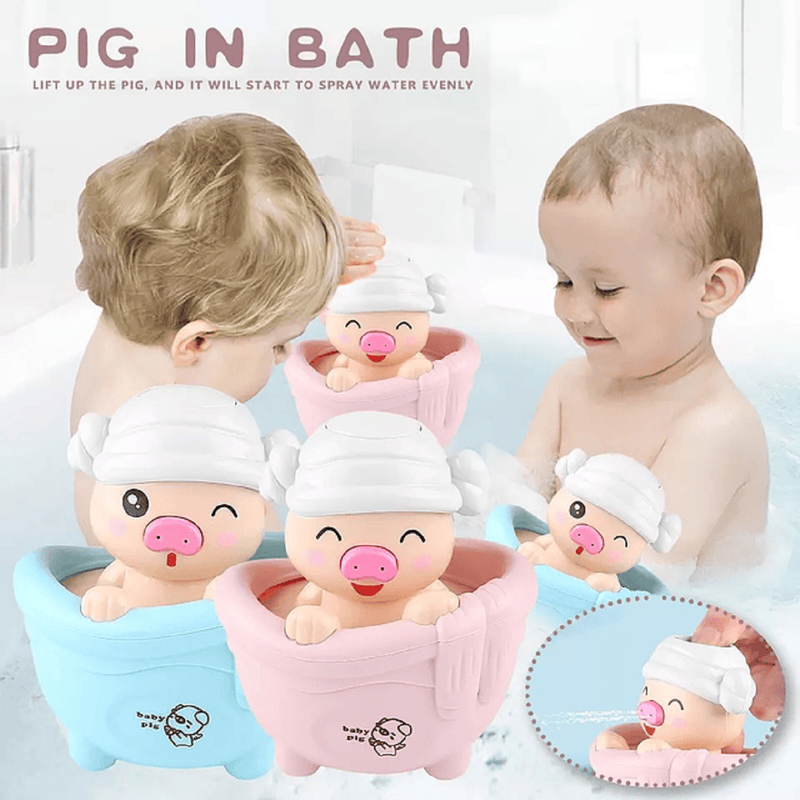 SET BFT 6 JUGUETES CERDITO AGUA DUCHA DIVERTIDO BAÑO BEBÉS LAU - 5