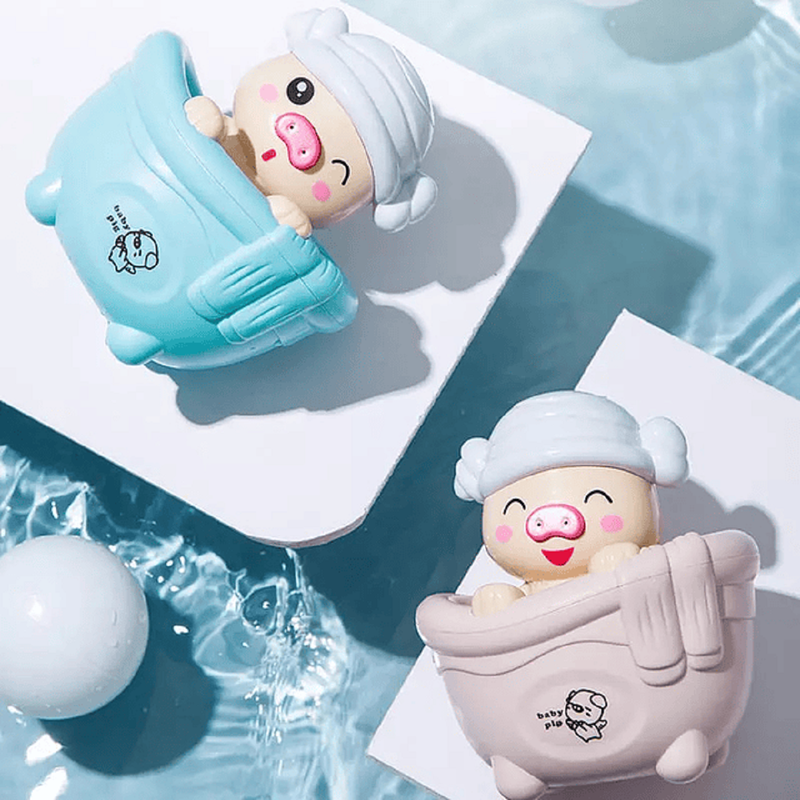 SET BFT 6 JUGUETES CERDITO AGUA DUCHA DIVERTIDO BAÑO BEBÉS LAU - 6