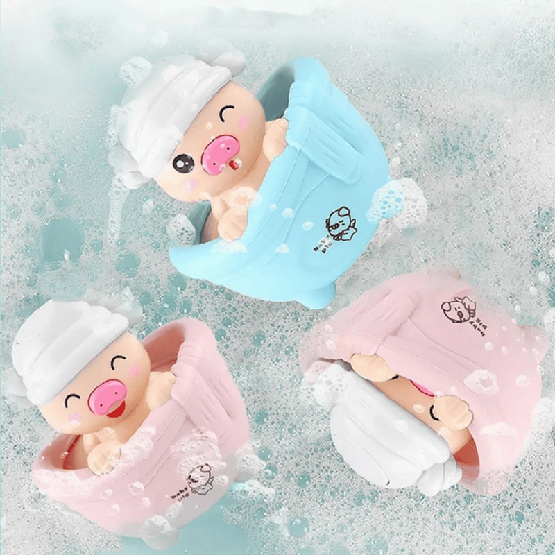 SET BFT 6 JUGUETES CERDITO AGUA DUCHA DIVERTIDO BAÑO BEBÉS LAU - 7
