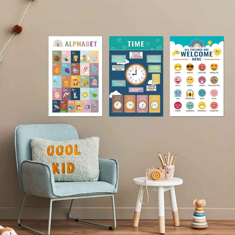 JUEGUETE 16 CARTELES POSTER APRENDIZAJE INGLES NIÑOS LAU - 4