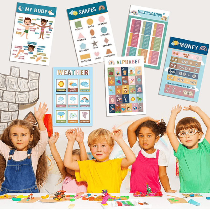JUEGUETE 16 CARTELES POSTER APRENDIZAJE INGLES NIÑOS LAU - 5