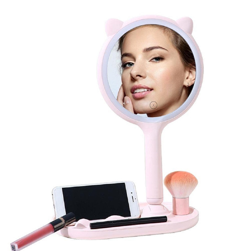MAQUILLAJE ESPEJO AUMENTO COSMETICO LUZ LED RECARGABLE LAU - 4