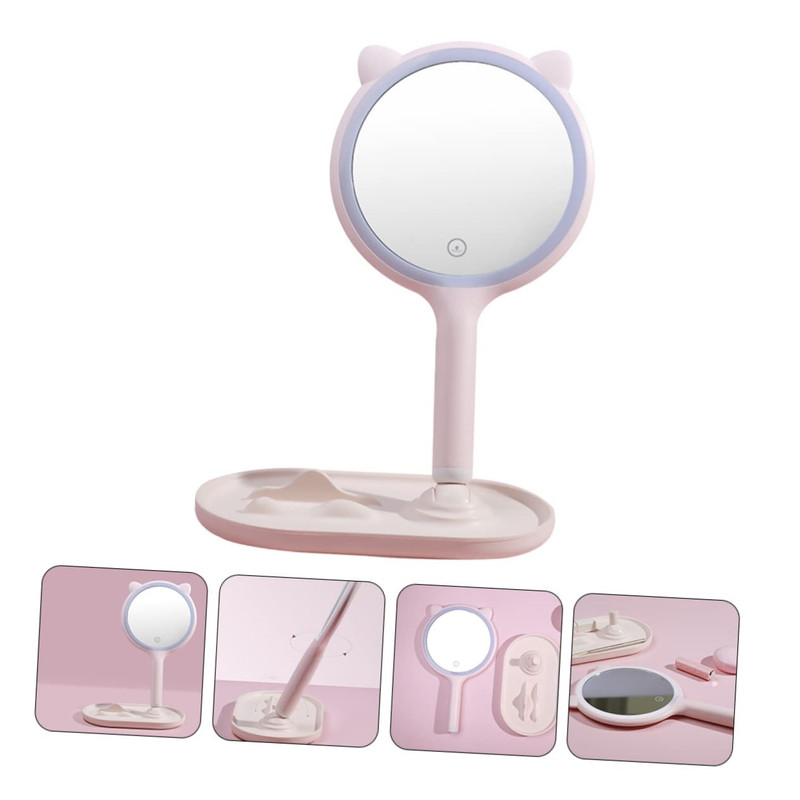MAQUILLAJE ESPEJO AUMENTO COSMETICO LUZ LED RECARGABLE LAU - 10