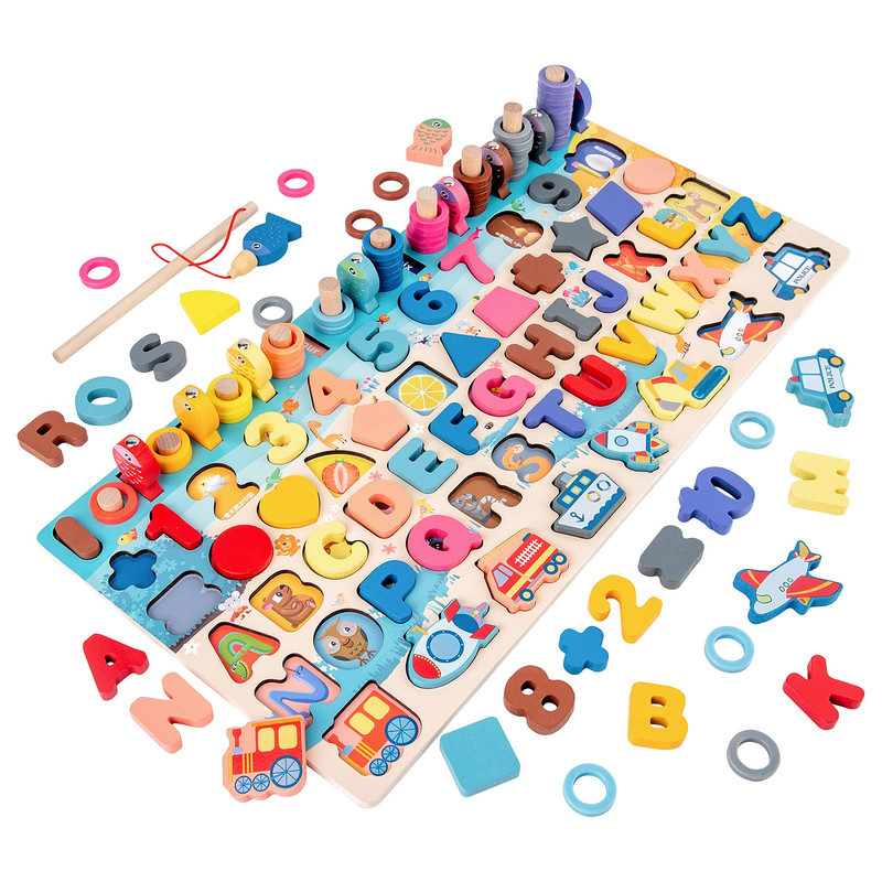 ROMPECABEZAS PUZZLE A95X MULTICOLOR MADERA APRENDIZAJE LETRAS NUMEROS LAU - 5
