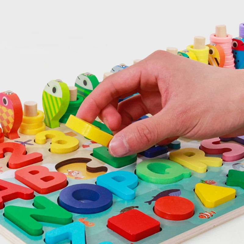 ROMPECABEZAS PUZZLE A95X MULTICOLOR MADERA APRENDIZAJE LETRAS NUMEROS LAU - 6