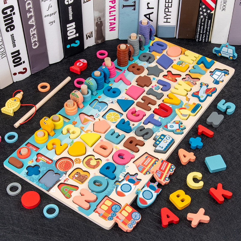 ROMPECABEZAS PUZZLE A95X MULTICOLOR MADERA APRENDIZAJE LETRAS NUMEROS LAU - 8